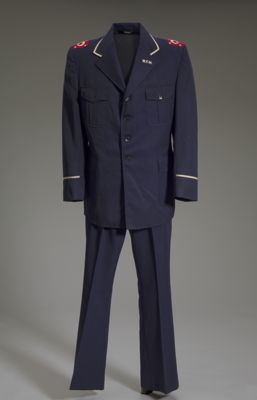 Navy Blue Military Double-Breasted Uniform Jacket