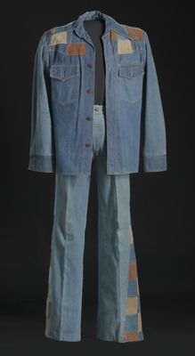 Denim and suede suit jacket and bellbottoms worn by Charley Pride