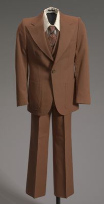Camel Brown Wool Blend Three-Piece Leisure Suit