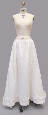 White Cotton Muslin Bustle Petticoat