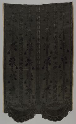 Dark Green Silk Velvet Skirt Panel