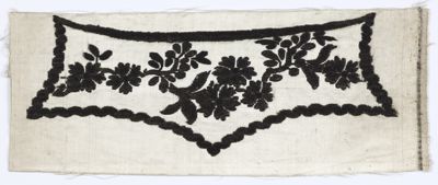 Black Velvet Appliqué Cream Silk Waistcoat Pocket