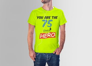 Neon Green Cotton Graphic T-Shirt with Numbers