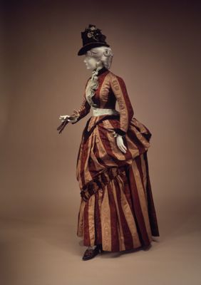 Rust Orange Silk Taffeta Polonaise Gown