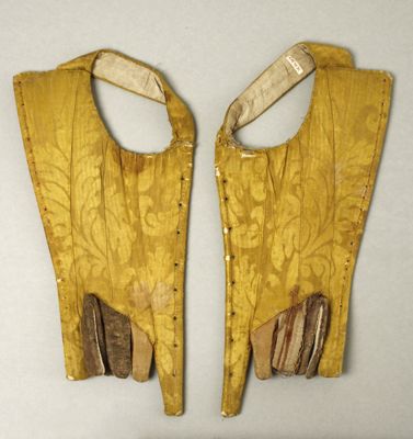 Golden Yellow Silk Damask Quilted Stays