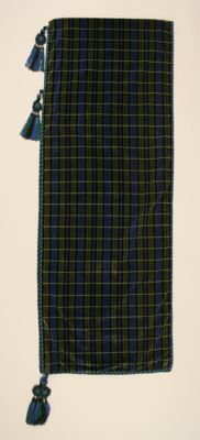 Navy Blue Forest Green Silk Plaid Hood