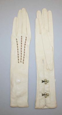 Cream Kid Leather Opera Gloves