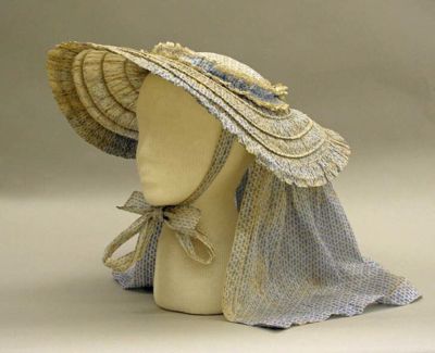 Cream Cotton Sunbonnet with Wide Brim