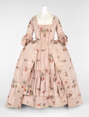 Pale Pink Silk Taffeta Robe à la Française