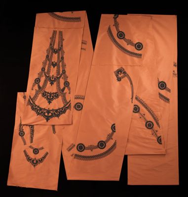 Coral Silk Habit à la Disposition Pattern Pieces