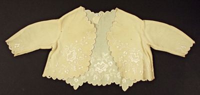 Cream Silk Bolero Jacket with Curved Front