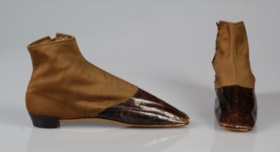 Two-Tone Leather Ankle Boots with Patent Toe