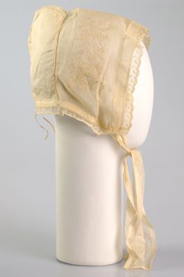 Cream Cotton Linen Infant Bonnet Cap