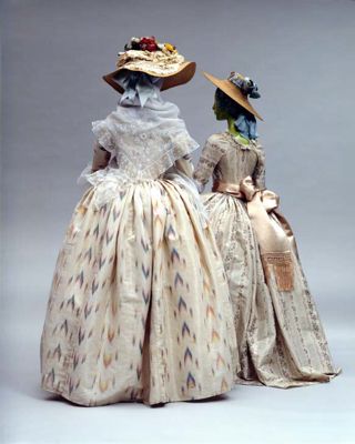 Cream Silk Taffeta Robe with Draped Overskirt