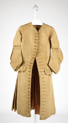 Golden Tan Silk Justaucorps Formal Coat