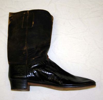 Black Patent Leather Mid-Calf Dress Boots