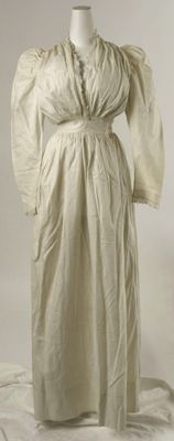 Cream Cotton Fit and Flare Morning Dress
