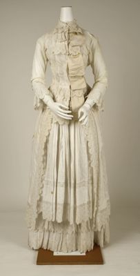 Cream Cotton Bustle Day Dress