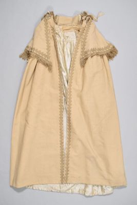Cream Wool Opera Cloak with Silk Braid Trim