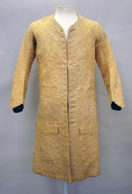 Orange Quilted Silk Satin Sleeved Waistcoat