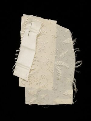 Ivory Silk Crepe and Watered Ribbed Fabric Samples