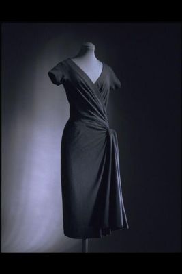 Afternoon dress of jersey, silk and wool, designed by Madame Grès, Paris, 1957-1959