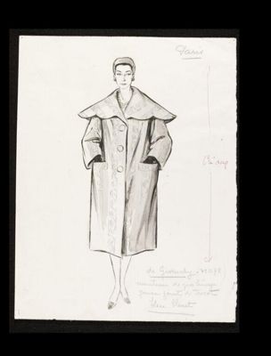 Marcel Fromenti. Coat by Hubert de Givenchy. For <i>The Lady</i>. 1953-54
