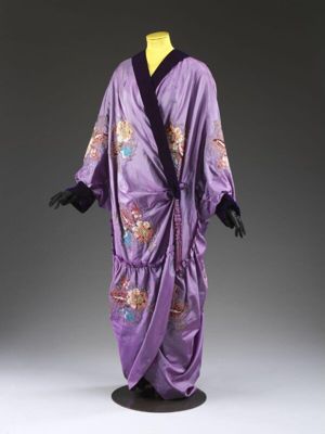 Lavender Silk Satin Hand-Embroidered Evening Mantle