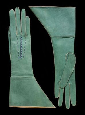 Pair of ladies' suede gloves, Italy, ca. 1950.