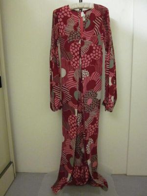 Dress of printed silk, designed by Thea Porter, Great Britain, 1970s
