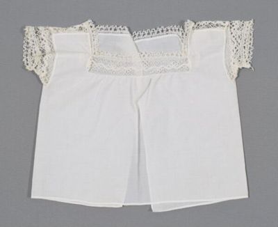 White Lawn Cotton Baby Shirt with Bobbin Lace
