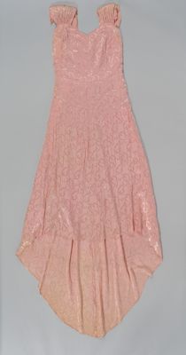 Pink damask evening gown