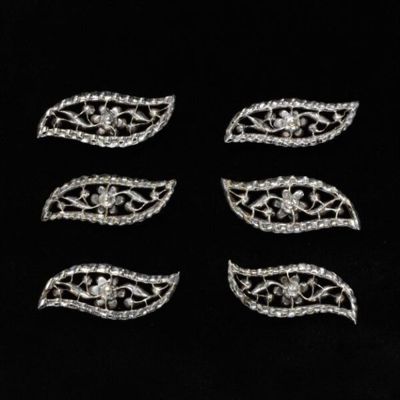 Silver Diamond Shuttle-Shaped Dress Ornament