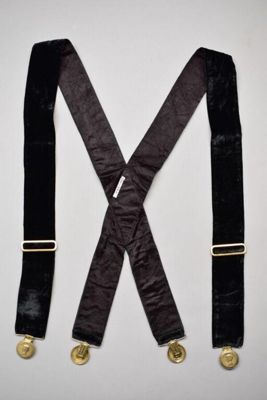 Deep Purple Velvet Dress Suspenders with Gold Details