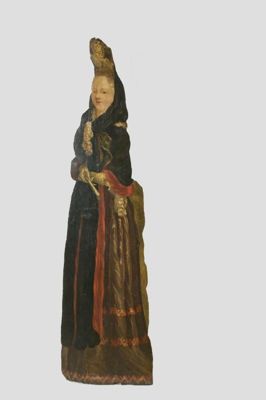 Dark Green Silk Gown with Fontange Headdress
