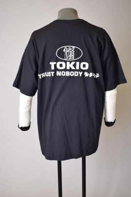 Black Cotton Graphic T-Shirt with White Print