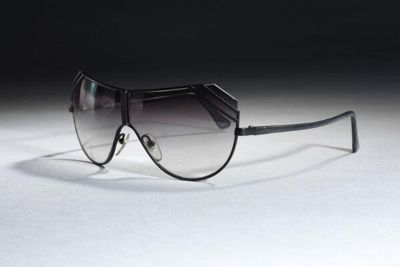 Black Painted Metal Visor Style Sunglasses