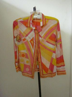 Long sleeves blouse of printed cotton, designed by Emilio Pucci, Florence, ca. 1968