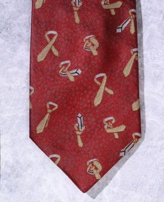 Burgundy Silk Jacquard Necktie with Golden Noose Motifs