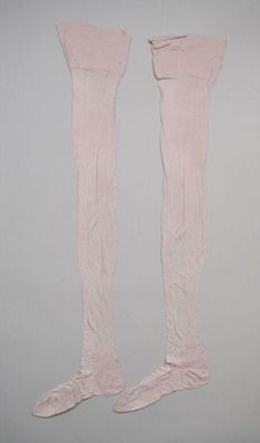 Pale Pink Machine-Knitted Rayon Stockings