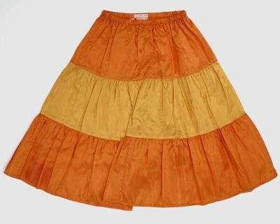 Orange Plaid Viyella Tiered Skirt and Pinafore
