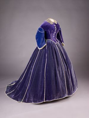 Deep Purple Silk Velvet Formal Reception Gown