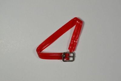 Doll's belt, red PVC, for Bleuette, 1950s