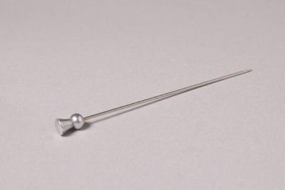 Silver Metal Hat Pin with Spherical Head