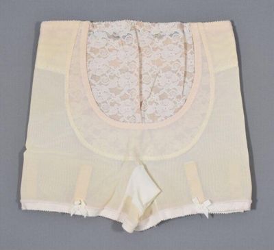 Cream Lycra Maternity Girdle with Lace Panels