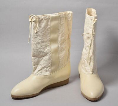 Leather Paper Nylon Webbing Avant-Garde Boots