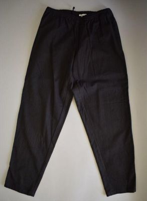 Black Cotton Drawstring Trousers with Loose Fit
