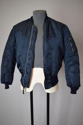 Jacket, ex-army MA1 flight jacket, blue nylon, United States, 1994