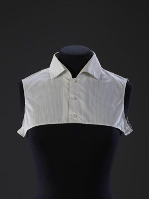 Detachable women's blouse collar ('fake collar'), striped cotton, China, 1950-79
