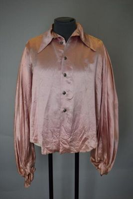 Man's shirt, pink synthetic satin, Great Britain, ca.1967.